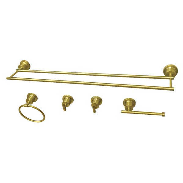 BAH821330478SB Concord 5-Piece Bathroom Accessory Set, Brushed Brass